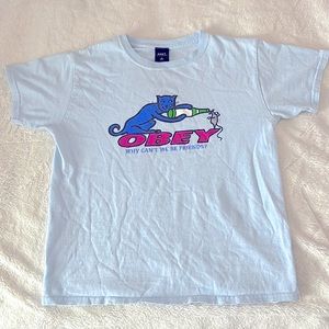 OBEY baby blue tee